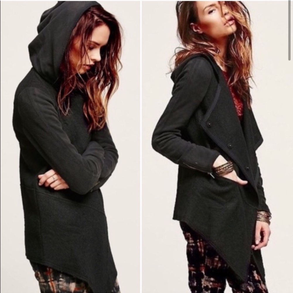 Free People Drippy Wool Hooded Jacket Small